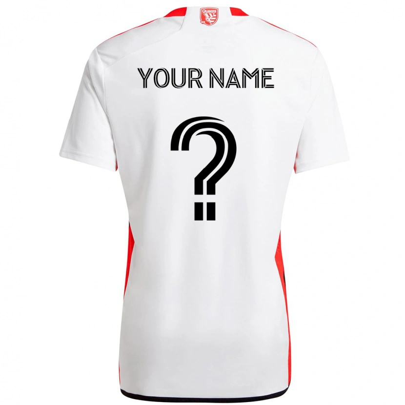 Danxen Dames Uw Naam #0 Wit Rood Uitshirt Uittenue 2025/26 T-Shirt
