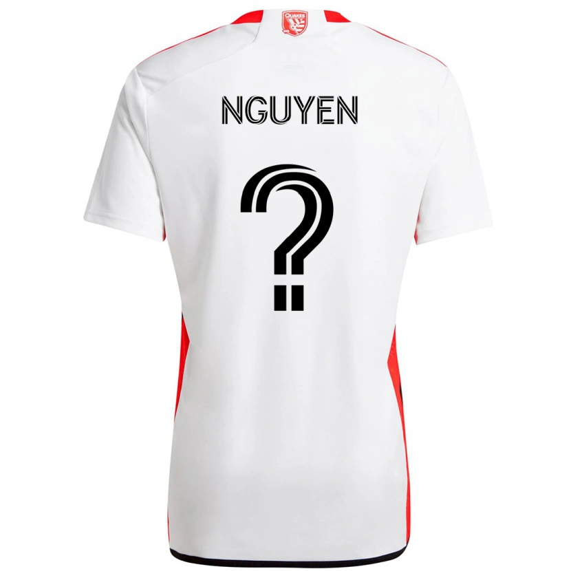 Danxen Dames Christopher Nguyen #0 Wit Rood Uitshirt Uittenue 2025/26 T-Shirt