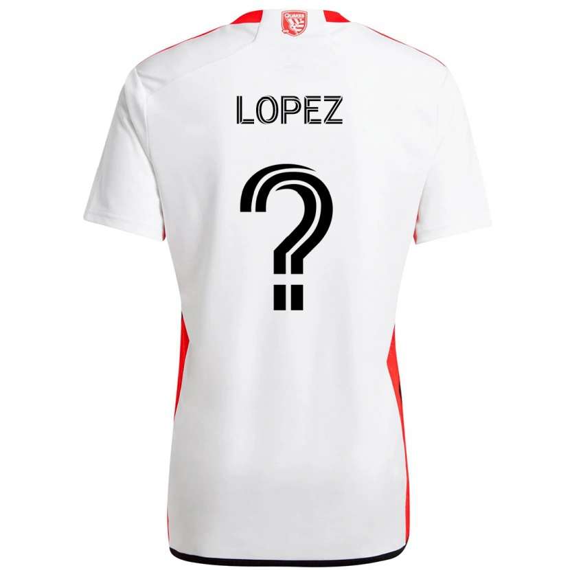 Danxen Dames Mateo Lopez #0 Wit Rood Uitshirt Uittenue 2025/26 T-Shirt