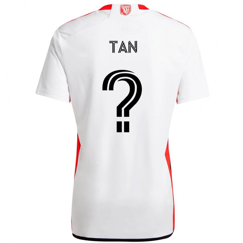 Danxen Dames Oliver Tan #0 Wit Rood Uitshirt Uittenue 2025/26 T-Shirt
