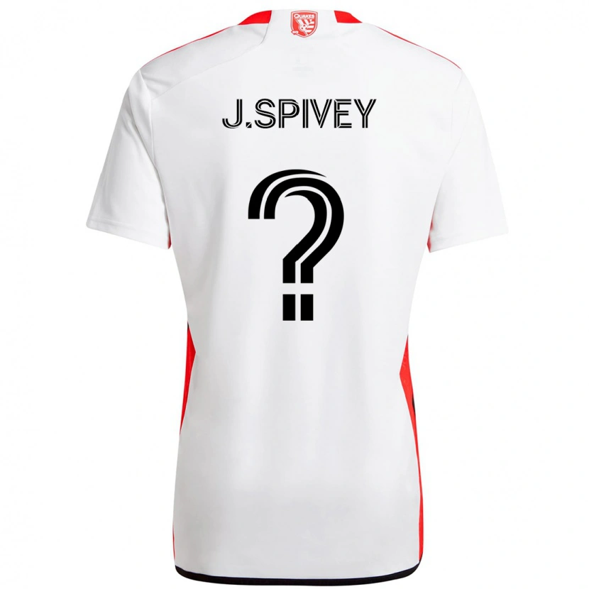 Danxen Dames Jermaine Spivey #0 Wit Rood Uitshirt Uittenue 2025/26 T-Shirt