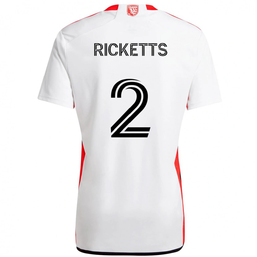 Danxen Dames Jamar Ricketts #2 Wit Rood Uitshirt Uittenue 2025/26 T-Shirt