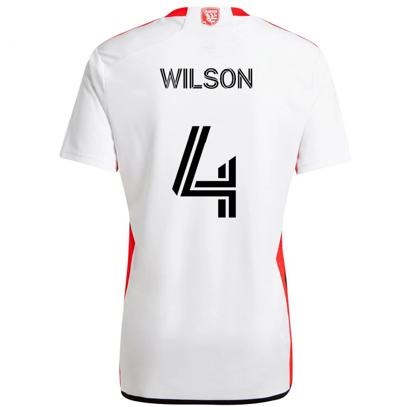 Danxen Dames Bruno Wilson #4 Wit Rood Uitshirt Uittenue 2025/26 T-Shirt
