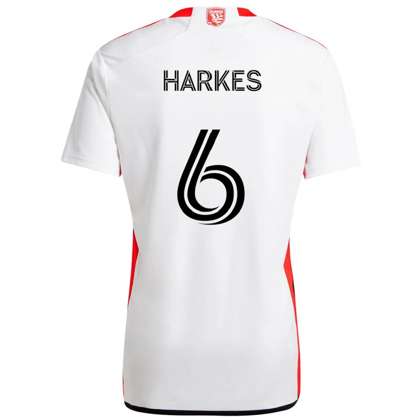 Danxen Dames Ian Harkes #6 Wit Rood Uitshirt Uittenue 2025/26 T-Shirt