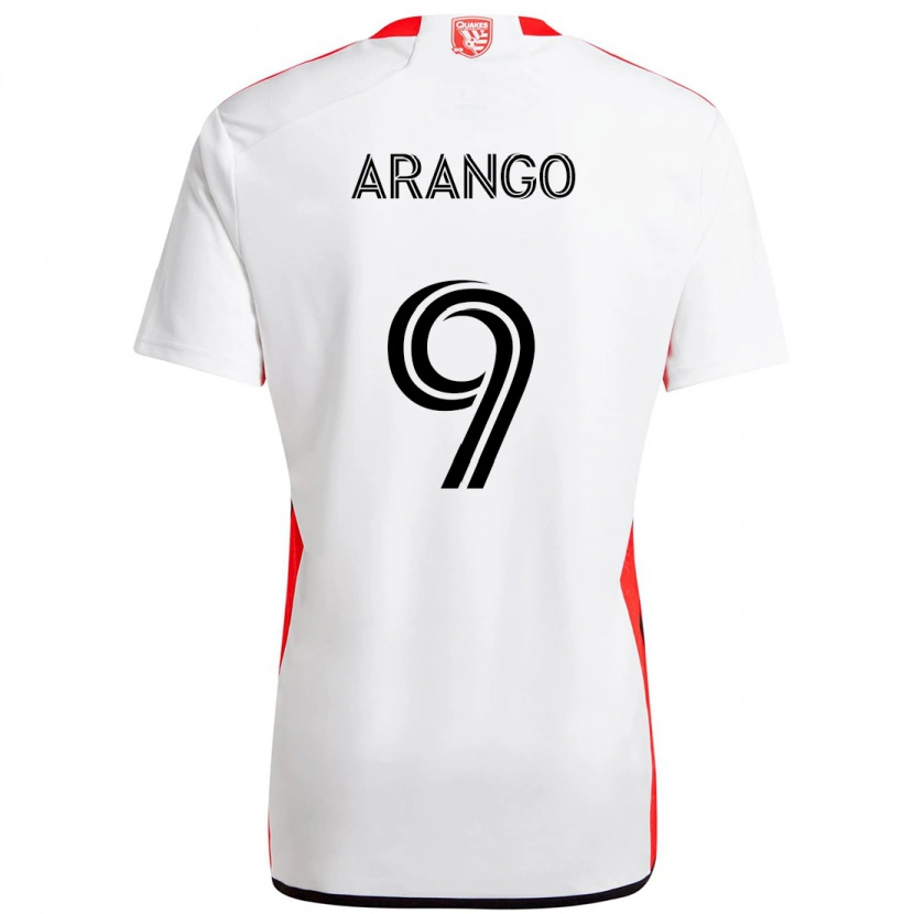 Danxen Dames Cristian Arango #9 Wit Rood Uitshirt Uittenue 2025/26 T-Shirt