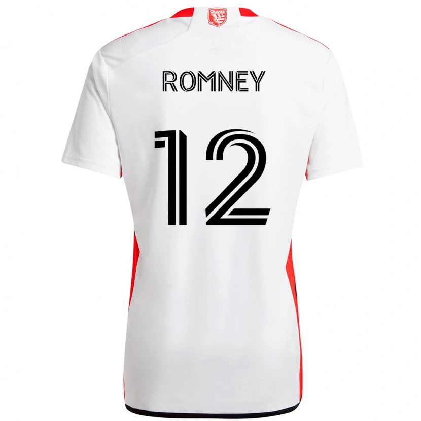Danxen Dames Dave Romney #12 Wit Rood Uitshirt Uittenue 2025/26 T-Shirt