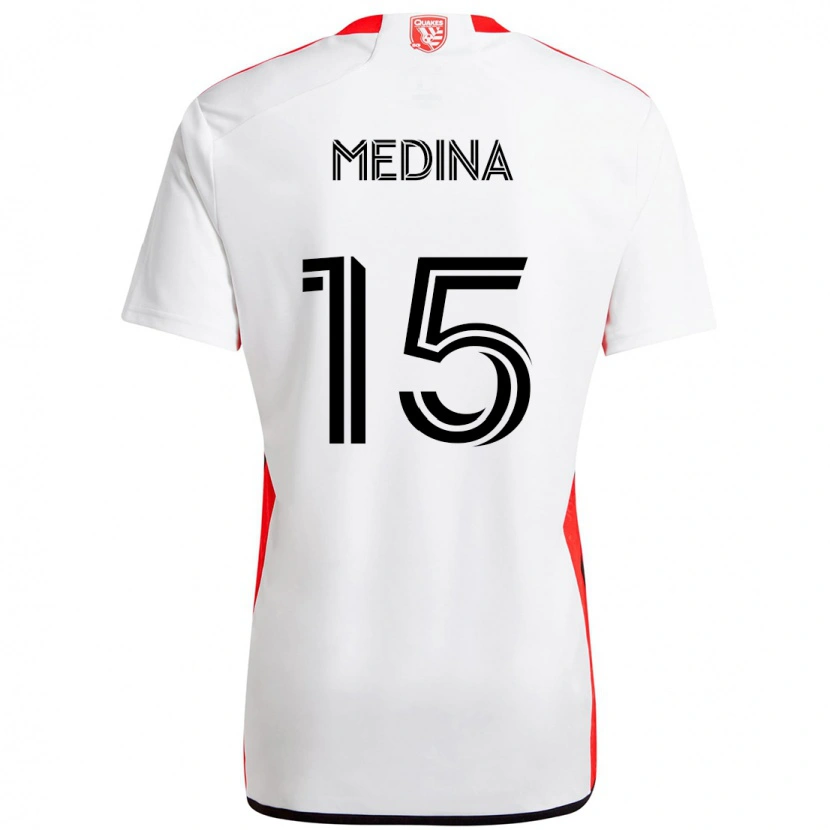 Danxen Dames Cruz Medina #15 Wit Rood Uitshirt Uittenue 2025/26 T-Shirt