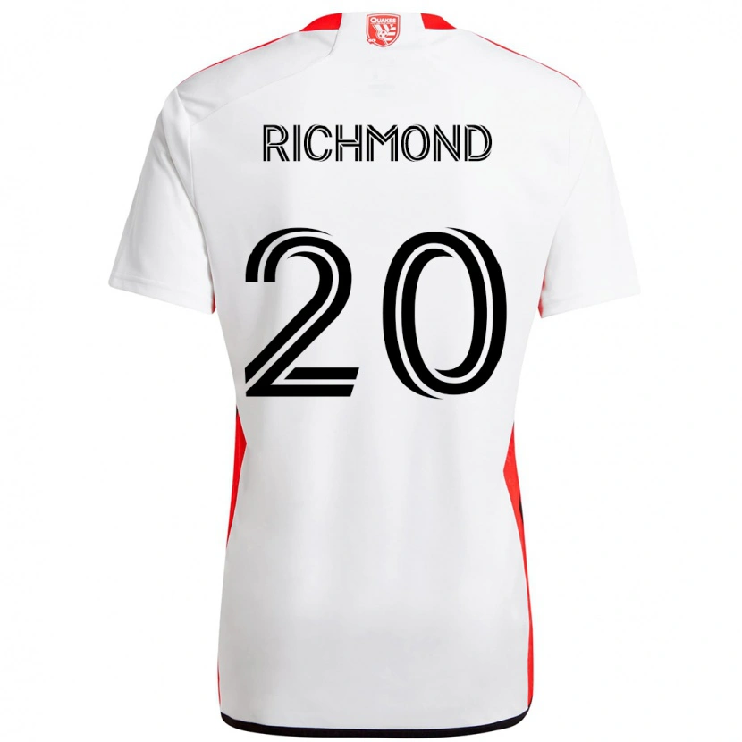 Danxen Dames Will Richmond #20 Wit Rood Uitshirt Uittenue 2025/26 T-Shirt