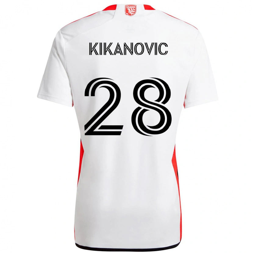 Danxen Dames Benjamin Kikanović #28 Wit Rood Uitshirt Uittenue 2025/26 T-Shirt