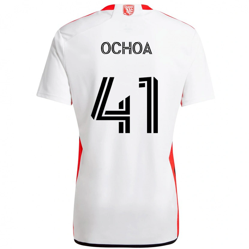 Danxen Dames Emmanuel Ochoa #41 Wit Rood Uitshirt Uittenue 2025/26 T-Shirt