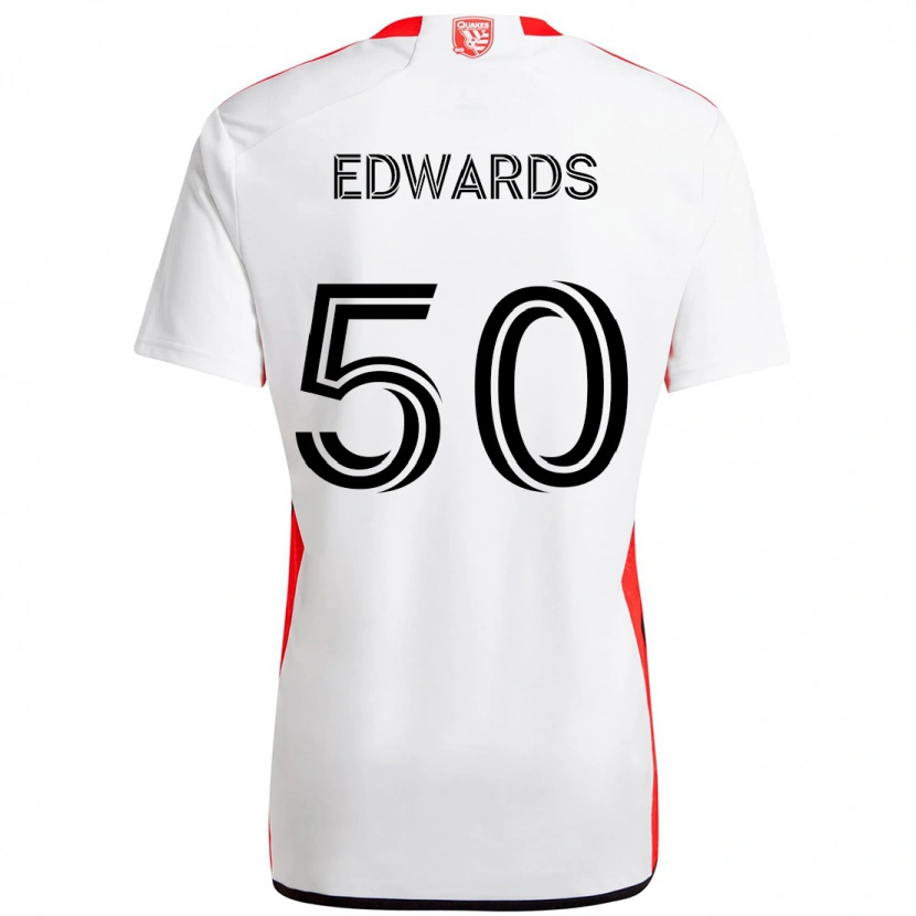 Danxen Dames Aaron Edwards #50 Wit Rood Uitshirt Uittenue 2025/26 T-Shirt