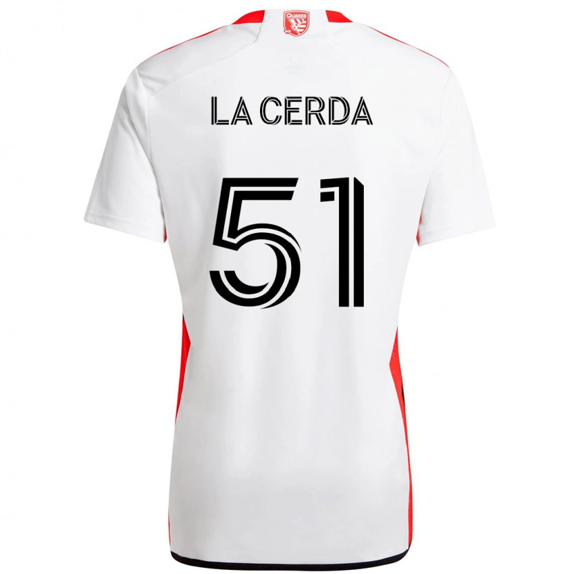 Danxen Dames Eric De La Cerda #51 Wit Rood Uitshirt Uittenue 2025/26 T-Shirt