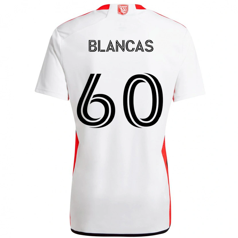 Danxen Dames Eduardo Blancas #60 Wit Rood Uitshirt Uittenue 2025/26 T-Shirt