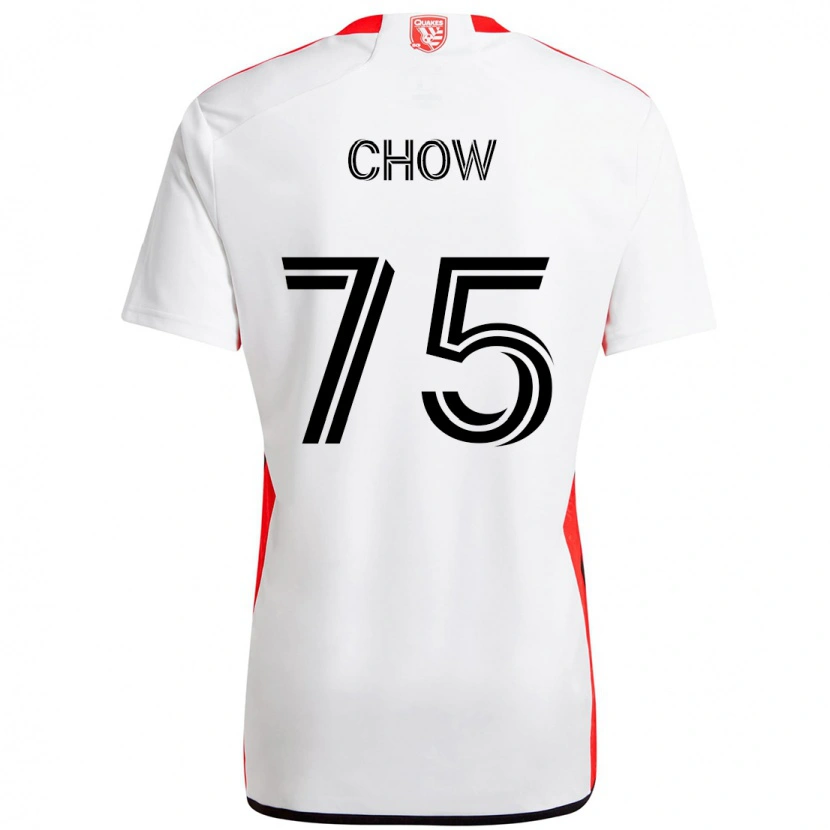 Danxen Dames Alex Chow #75 Wit Rood Uitshirt Uittenue 2025/26 T-Shirt