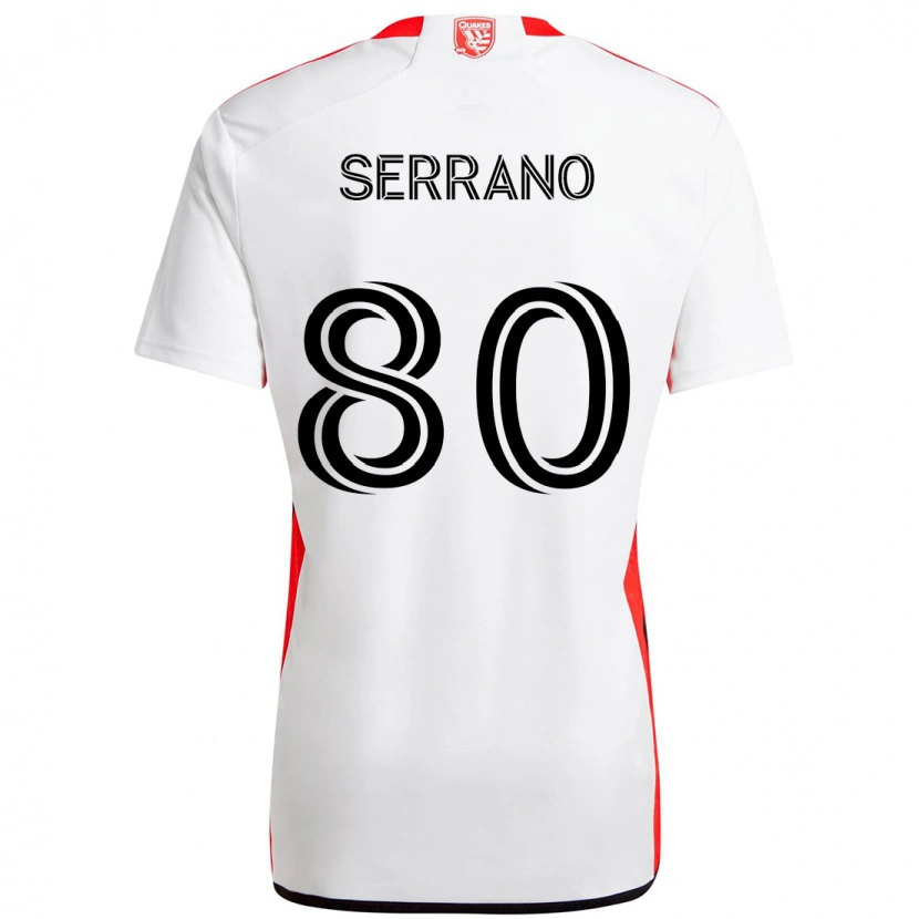 Danxen Dames David Serrano #80 Wit Rood Uitshirt Uittenue 2025/26 T-Shirt