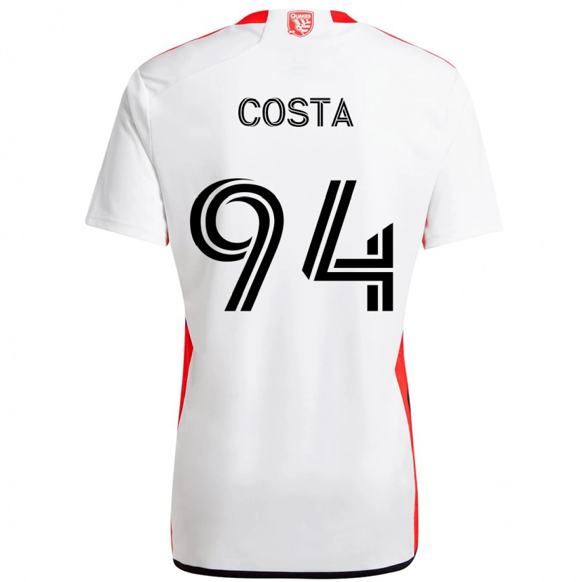 Danxen Dames Vítor Costa #94 Wit Rood Uitshirt Uittenue 2025/26 T-Shirt