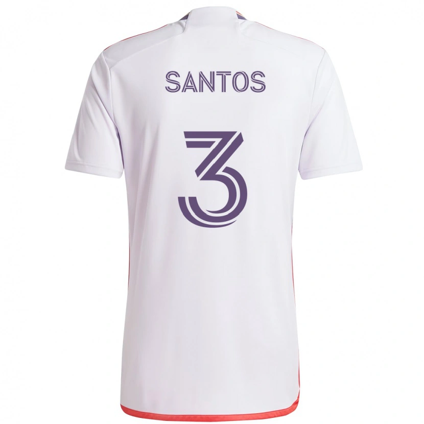 Danxen Dames Rafael Santos #3 Wit Paars Uitshirt Uittenue 2025/26 T-Shirt