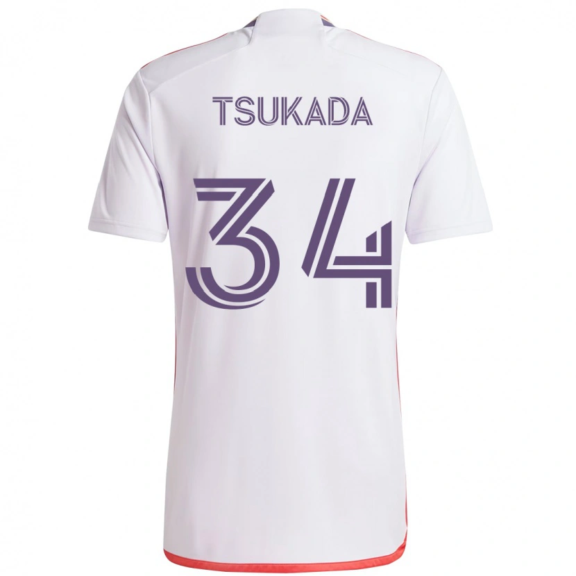 Danxen Dames Yutaro Tsukada #34 Wit Paars Uitshirt Uittenue 2025/26 T-Shirt