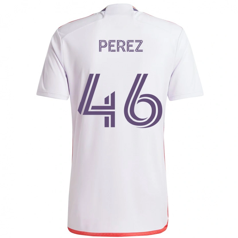 Danxen Dames Franco Pérez #46 Wit Paars Uitshirt Uittenue 2025/26 T-Shirt