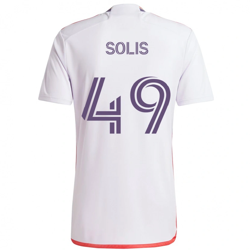 Danxen Dames Jhon Solís #49 Wit Paars Uitshirt Uittenue 2025/26 T-Shirt