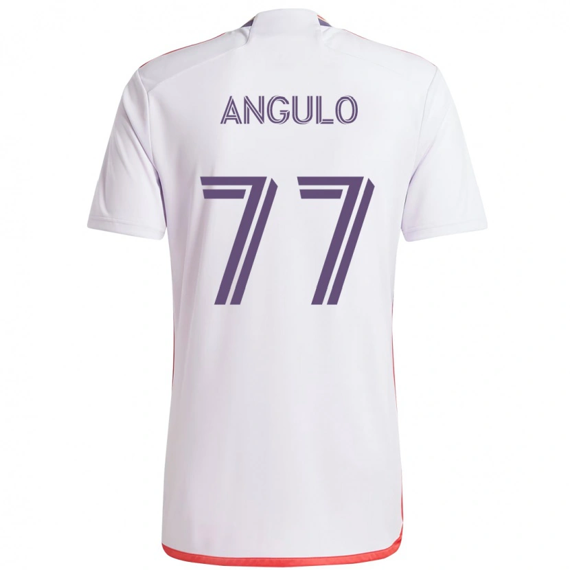 Danxen Dames Iván Angulo #77 Wit Paars Uitshirt Uittenue 2025/26 T-Shirt