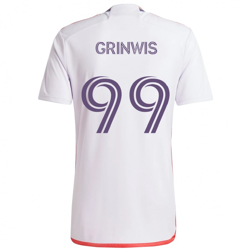 Danxen Dames Adam Grinwis #99 Wit Paars Uitshirt Uittenue 2025/26 T-Shirt