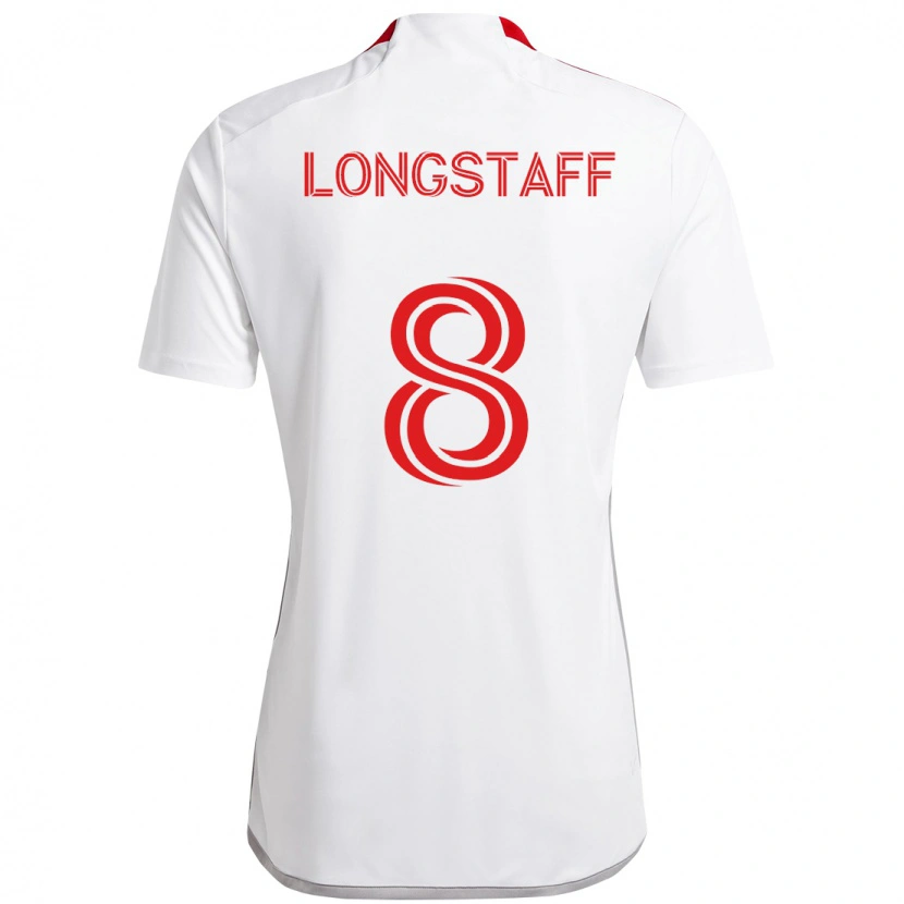 Danxen Dames Matty Longstaff #8 Wit Rood Uitshirt Uittenue 2025/26 T-Shirt