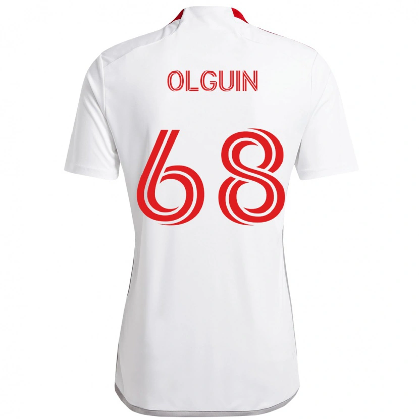 Danxen Dames Lucas Olguin #68 Wit Rood Uitshirt Uittenue 2025/26 T-Shirt
