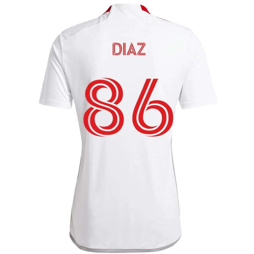 Danxen Dames Alec Díaz #86 Wit Rood Uitshirt Uittenue 2025/26 T-Shirt
