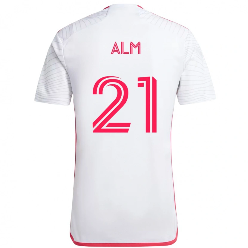 Danxen Dames Rasmus Alm #21 Wit Magenta Uitshirt Uittenue 2025/26 T-Shirt