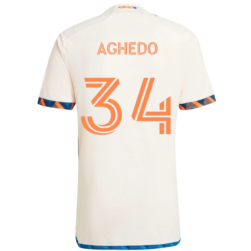 Danxen Dames London Aghedo #34 Wit Blauw Oranje Uitshirt Uittenue 2025/26 T-Shirt