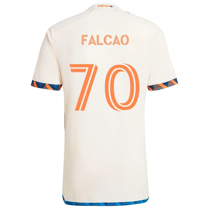 Danxen Dames Kiano Falcao #70 Wit Blauw Oranje Uitshirt Uittenue 2025/26 T-Shirt