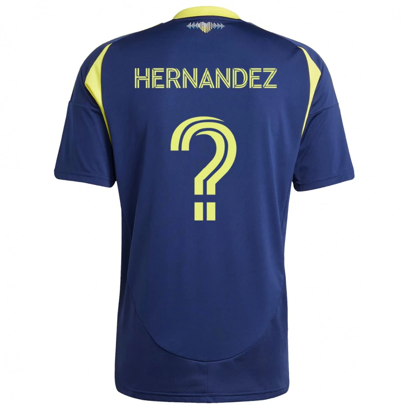 Danxen Dames Jonathan Hernández #0 Marineblauw Geel Uitshirt Uittenue 2025/26 T-Shirt
