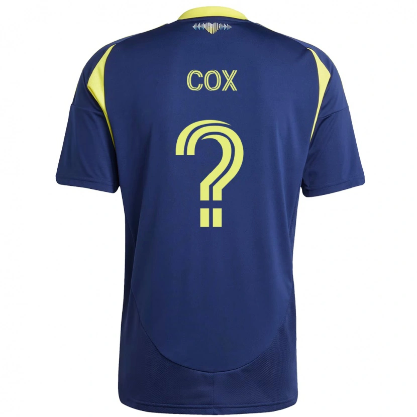 Danxen Dames Justin Cox #0 Marineblauw Geel Uitshirt Uittenue 2025/26 T-Shirt