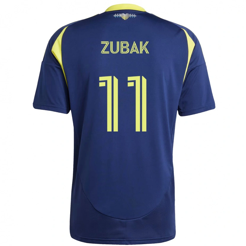 Danxen Dames Ethan Zubak #11 Marineblauw Geel Uitshirt Uittenue 2025/26 T-Shirt