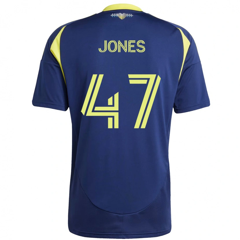 Danxen Dames Isaiah Jones #47 Marineblauw Geel Uitshirt Uittenue 2025/26 T-Shirt