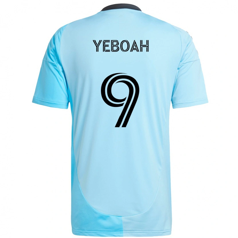Danxen Dames Kelvin Yeboah #9 Hemelsblauw Uitshirt Uittenue 2025/26 T-Shirt