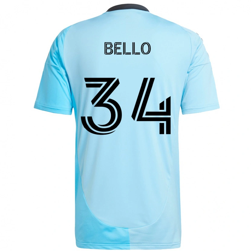 Danxen Dames Zaydan Bello #34 Hemelsblauw Uitshirt Uittenue 2025/26 T-Shirt