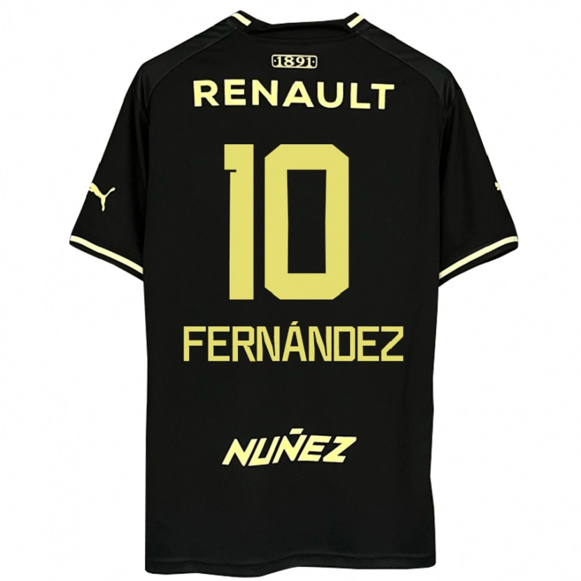 Danxen Dames Leonardo Fernández #10 Zwart Geel Uitshirt Uittenue 2025/26 T-Shirt