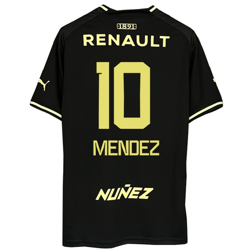 Danxen Dames Kevin Méndez #10 Zwart Geel Uitshirt Uittenue 2025/26 T-Shirt