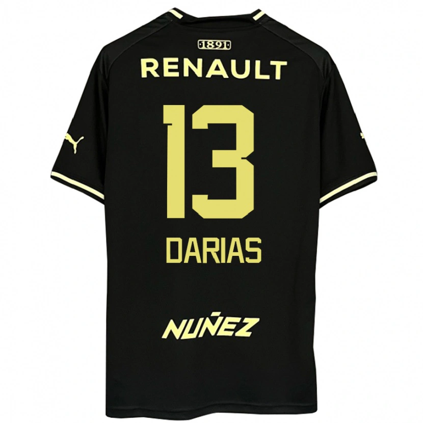 Danxen Dames Eduardo Darias #13 Zwart Geel Uitshirt Uittenue 2025/26 T-Shirt