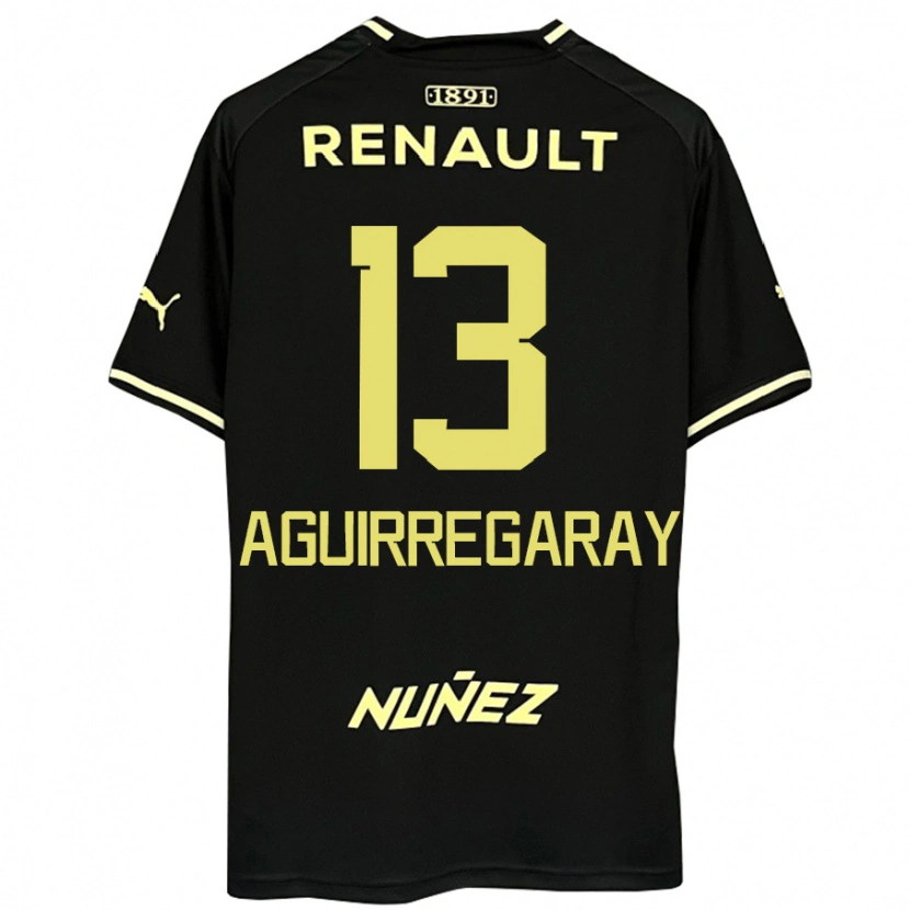 Danxen Dames Matías Aguirregaray #13 Zwart Geel Uitshirt Uittenue 2025/26 T-Shirt