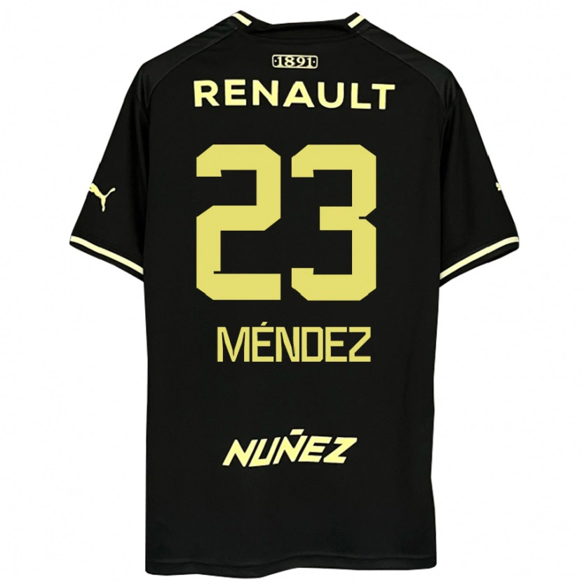 Danxen Dames Javier Méndez #23 Zwart Geel Uitshirt Uittenue 2025/26 T-Shirt