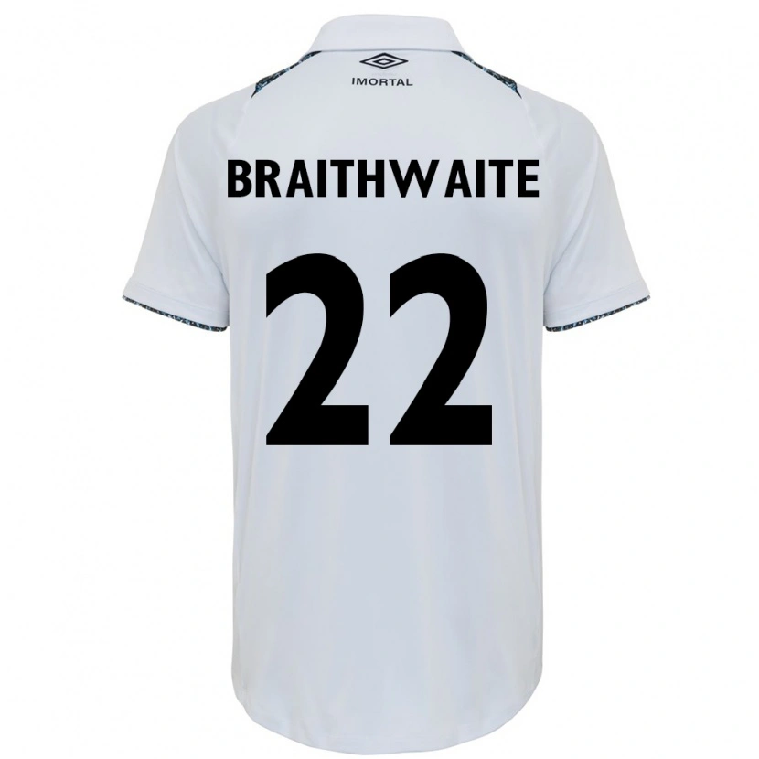 Danxen Dames Martin Braithwaite #22 Wit Blauw Uitshirt Uittenue 2025/26 T-Shirt