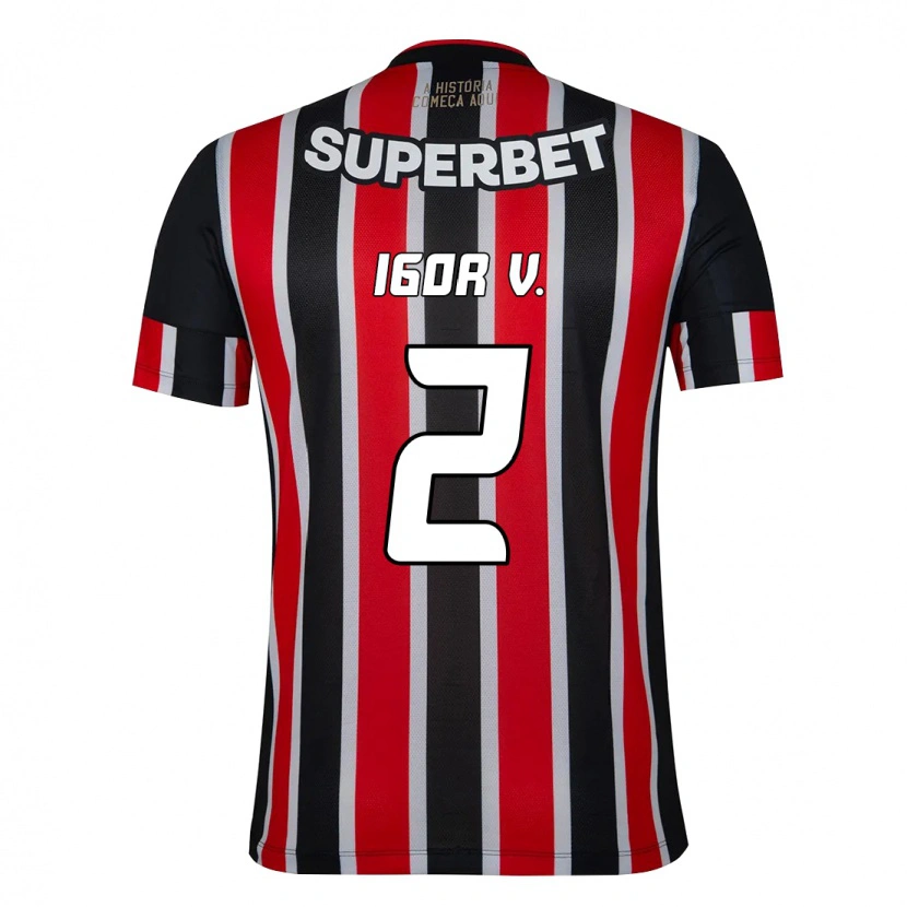 Danxen Dames Igor Vinícius #2 Zwart Rood Uitshirt Uittenue 2025/26 T-Shirt