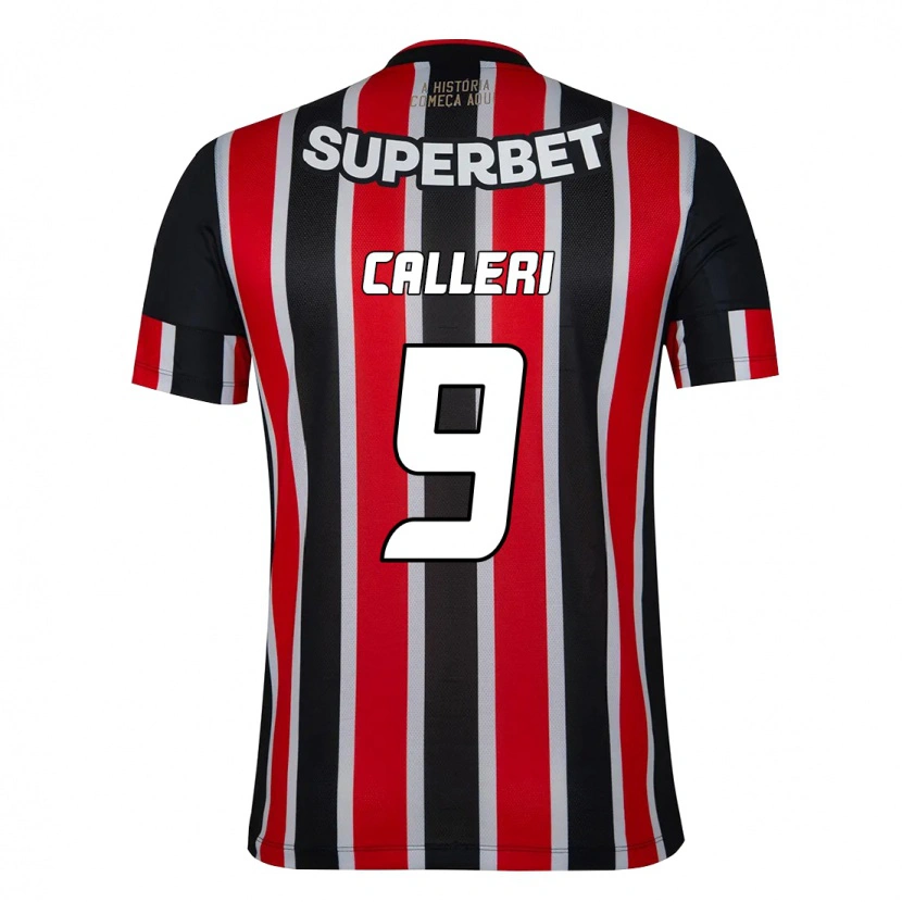 Danxen Dames Jonathan Calleri #9 Zwart Rood Uitshirt Uittenue 2025/26 T-Shirt