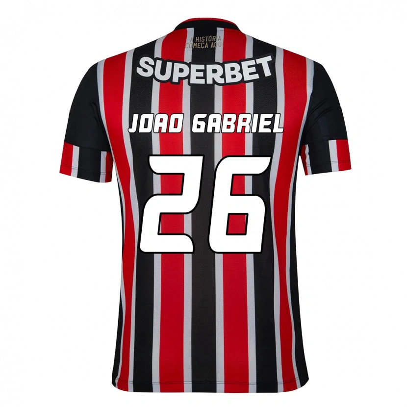 Danxen Dames João Gabriel #26 Zwart Rood Uitshirt Uittenue 2025/26 T-Shirt