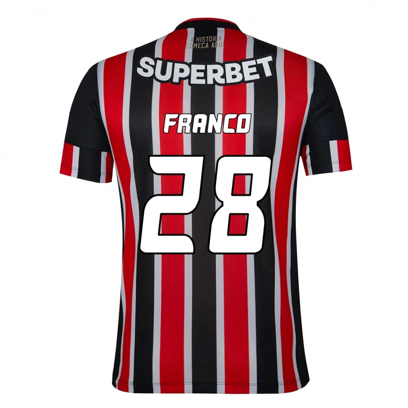 Danxen Dames Alan Franco #28 Zwart Rood Uitshirt Uittenue 2025/26 T-Shirt
