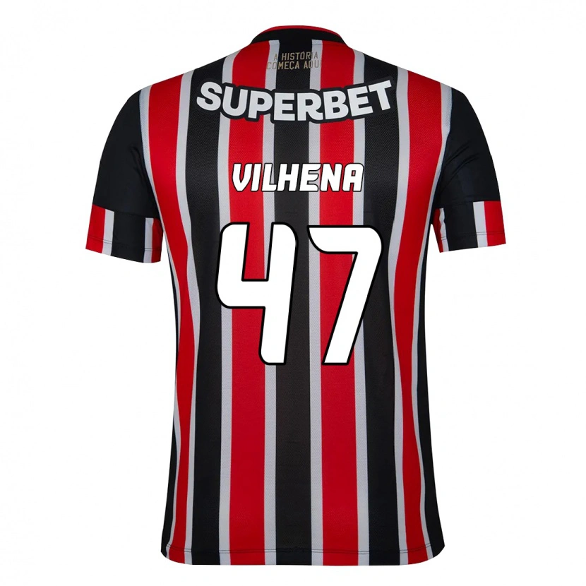 Danxen Dames Pedro Vilhena #47 Zwart Rood Uitshirt Uittenue 2025/26 T-Shirt