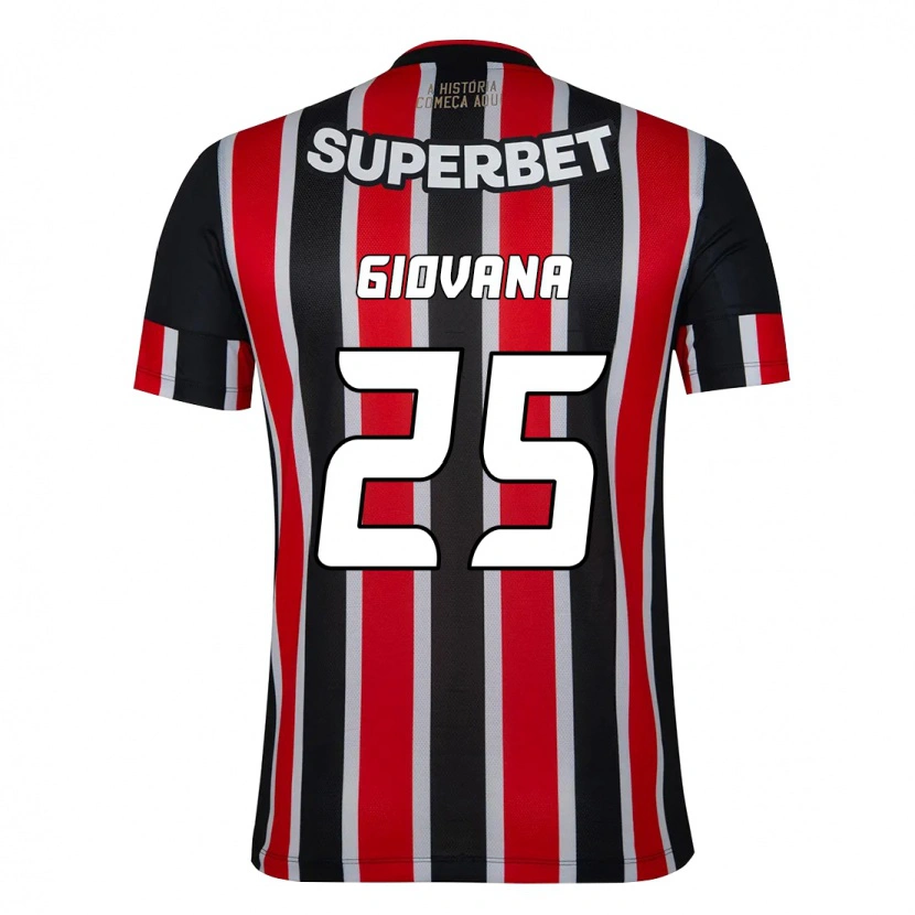 Danxen Dames Giovana #25 Zwart Rood Uitshirt Uittenue 2025/26 T-Shirt